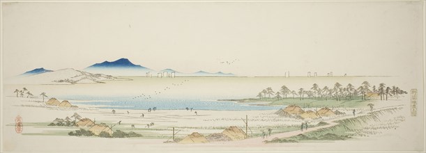 Salt Beach at Gyotoku (Gyotoku shiohama no zu), from an untitled series of famous views of the Edo