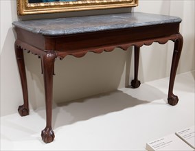 Marble-slab Table, 1750/90, American, 18th century, New York, United States, Mahogany, white pine,