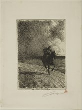 Storm, 1891, Anders Zorn, Swedish, 1860-1920, Sweden, Etching on ivory laid paper, 191 x 133 mm