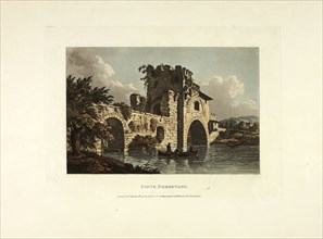 Ponte Nomentano, plate twenty-seven from Ruins of Rome, published March 28, 1798, M. Dubourg,