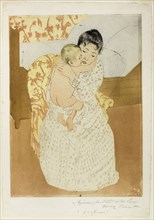 Maternal Caress, 1890–91, Mary Cassatt (American, 1844-1926), printed with Leroy (French, active