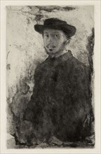 Self-Portrait, 1857, Edgar Degas, French, 1834-1917, France, Etching in black on ivory laid paper,