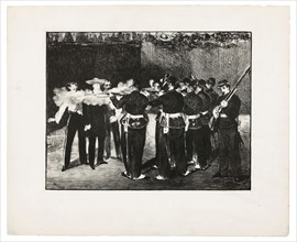 The Execution of Maximilian, 1867–68, Édouard Manet, French, 1832-1883, France, Lithograph in
