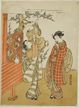 Retrieving the Shuttlecock, c. 1773, Isoda Koryusai, Japanese, 1735-1790, Japan, Color woodblock
