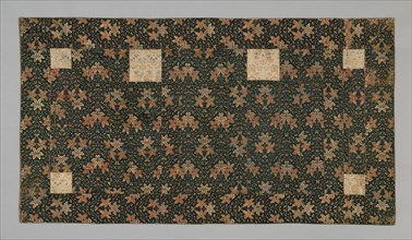 Kesa, Early 19th century, Late Edo period (1789–1868), Japan, Silk and gilt-paper strip, satin