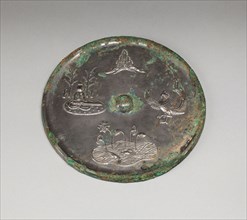Mirror with Images of Purity and Immortality: Mount Penglai, Boya Playing the Qin (Zither), Lotus