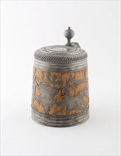Stave Tankard, 1746, Germany, Pewter and wood, 17.8 x 11.4 x 16.5 cm (7 x 4 1/2 x 6 1/2 in.)
