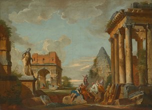 Classical Landscape, c.1750, Italian, 18th century, Italy, Oil on canvas, 81.3 x 112.4 cm (32 x 44