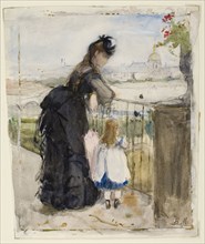 On the Balcony, 1871/72, Berthe Morisot, French, 1841-1895, France, Watercolor, with touches of