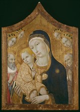 Virgin and Child with Saints Jerome, Bernardino of Siena, and Angels, 1450/60, Sano di Pietro,