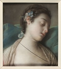Sleeping Girl, c. 1750, Pietro Antonio Rotari, Italian, 1707-1762, Italy, Soft pastel on paper, 400