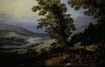 Mountain Road with Travelers, c. 1610/25, Josse de Momper the Younger, Flemish, 1564-1635,