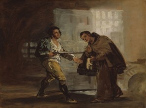 Friar Pedro Offers Shoes to El Maragato and Prepares to Push Aside His Gun, c. 1806, Francisco José