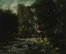 The Brook of Les Puits-Noir, c. 1855, Gustave Courbet, French, 1819-1877, France, Oil on canvas, 46