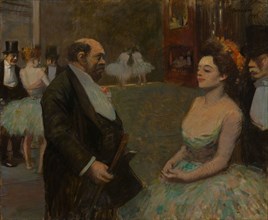 In the Wings, 1899, Jean Louis Forain, French, 1852-1931, France, Oil on canvas, 60.5 × 73.8 cm (23