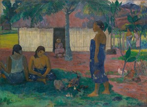 No te aha oe riri (Why Are You Angry?), 1896, Paul Gauguin, French, 1848-1903, France, Oil on jute