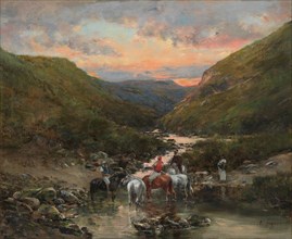 Ravine Near Biskra, 1890/1900, Victor Pierre Huguet, French, 1835-1902, France, Oil on canvas, 14
