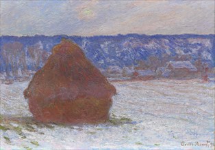 Stack of Wheat (Snow Effect, Overcast Day), 1890/91, Claude Monet, French, 1840-1926, France, Oil
