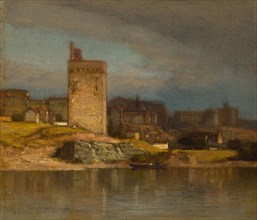 Old Tower at Avignon, c. 1875, Samuel Colman, American, 1832–1920, United States, Oil on canvas, 20