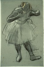 Dancer Bending Forward, 1874/79, Edgar Degas, French, 1834-1917, France, Charcoal with stumping,