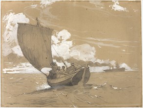 Fishing off Scarborough, 1882, Winslow Homer, American, 1836-1910, United States, Graphite and
