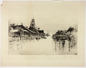 Pilot Town, La., 1882, Joseph Pennell, American, 1857-1926, United States, Etching on heavy cream