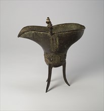 Goblet (jue), Ming dynasty, Tianshun period (1457–1464), 1464, China, Bronze, 20.5 × 19.1 × 8.4 cm