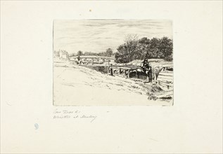 Whistler Sketching at Moulsey Lock, 1861, Edwin Edwards, English, 1823-1879, England, Etching with