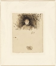 Head of a Girl, c. 1882, James McNeill Whistler, American, 1834-1903, United States, Pen and brown