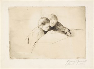 The Map, 1890, Mary Cassatt, American, 1844-1926, United States, Drypoint in brown ink on ivory