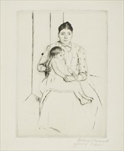 Repose, 1890, Mary Cassatt, American, 1844-1926, United States, Etching on ivory laid paper, 231 x