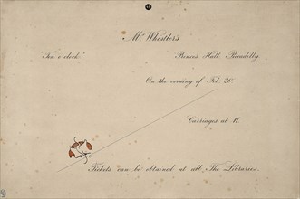 Invitation to Mr. Whistler’s Ten O’clock, 1885, James McNeill Whistler, American, 1834-1903, United