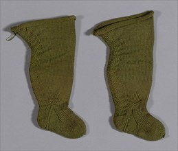 Pair of Baby’s Stockings, 18th century, France, a: 16.2 × 9.6 cm (6 3/8 × 3 3/4 in.)
