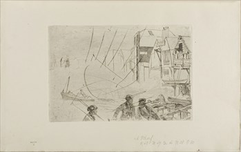 Stevens’ Boat Yard, 1859, James McNeill Whistler, American, 1834-1903, United States, Etching and