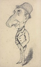 Caricature of a Man with a Large Nose, 1855/56, Claude Monet, French, 1840-1926, France, Graphite