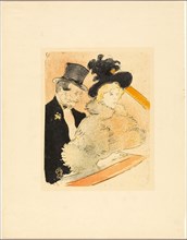 At the Concert, 1896, Henri de Toulouse-Lautrec, French, 1864-1901, France, Color zincograph on