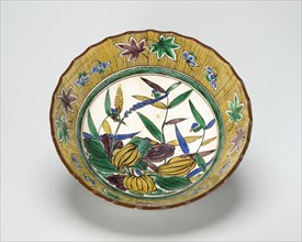 Kutani-Style Sweets Tray, c. 1825, Japan, Porcelain with underglaze decoration and overglaze