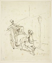 Whistler in a Hansom Cab, n.d., George Louis Pamella Busson Dumaurier, French, 1834-1896, France,