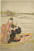 A Ferry on the Sumida River, c. 1787, Torii Kiyonaga, Japanese, 1752-1815, Japan, Color woodblock