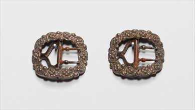 Pair of Buckles, Late 18th century, England, Silver and steel, 2.4 × 2.1 cm (15/16 × 13/16 in.)