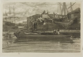 Limehouse, 1878, James McNeill Whistler, American, 1834-1903, United States, Lithotint in black ink