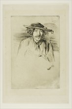 Whistler with a Hat, 1859, James McNeill Whistler, American, 1834-1903, United States, Drypoint in