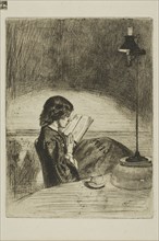 Reading by Lamplight, 1859, James McNeill Whistler, American, 1834-1903, United States, Etching and