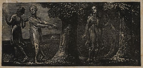 Colinet Mocked by Two Boys, from The Pastorals of Virgil, 1821, William Blake, English, 1757-1827,