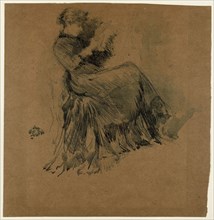 Study, 1878, James McNeill Whistler, American, 1834-1903, United States, Lithotint in blue, with
