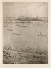 The Thames, 1896, James McNeill Whistler, American, 1834-1903, United States, Lithotint in black,