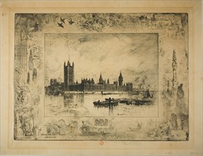 Westminster Palace, London, 1884, Félix Hilaire Buhot, French, 1847-1898, France, Etching and