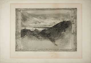 The Cliff, Bay of St. Malmo, 1889–90, Félix Hilaire Buhot, French, 1847-1898, France, Etching,
