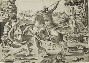Saint George and the Dragon, 1542, Enea Vico (Italian, 1523-1567), after Giulio Clovio (Croatian,