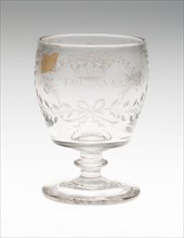 Goblet Commemorating Queen Caroline, c. 1820, England, Glass, 13 × 9.5 cm (5 1/8 × 3 3/4 in.)